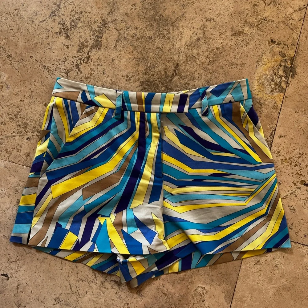 Emilio Pucci  Multicolor Print Cotton Terry Shorts S - Picture 2 of 3